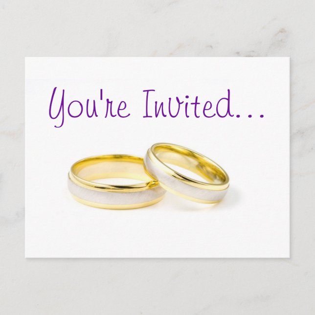 Postal De Invitación Anillos bodas (Anverso)