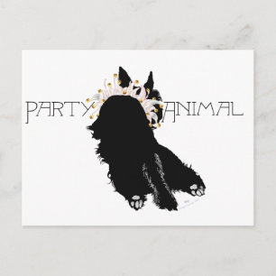 Postal De Invitación Animal de fiesta Scottie exhausto