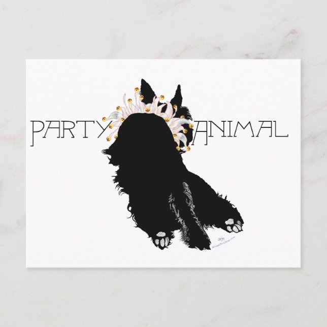 Postal De Invitación Animal de fiesta Scottie exhausto (Anverso)