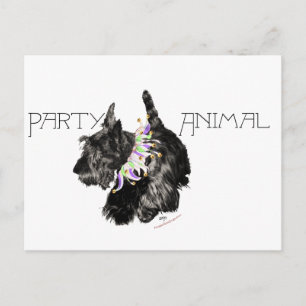Postal De Invitación Animal de fiesta Terrier Escocés