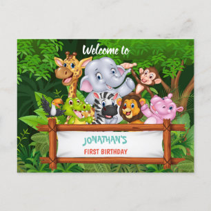 Postal De Invitación animales de safari personalizado