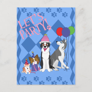 Postal De Invitación Animales fiestas