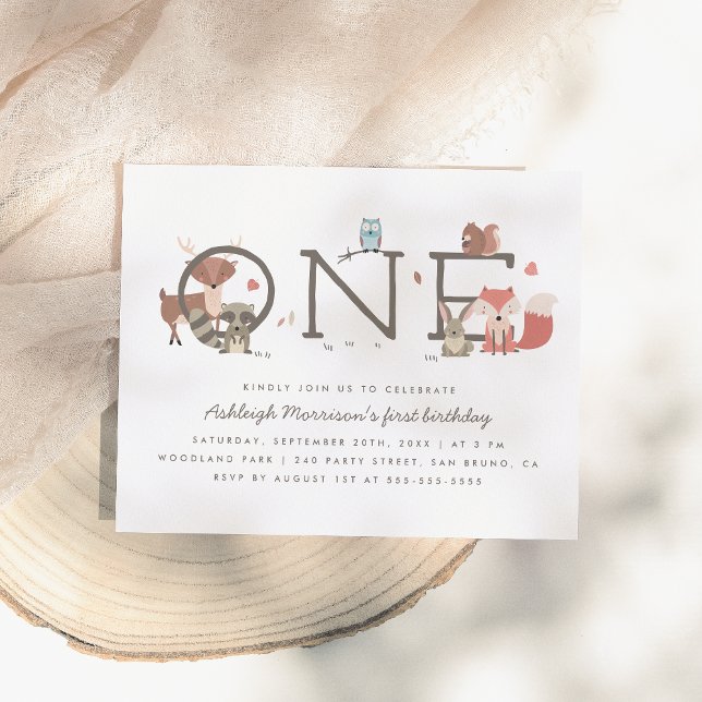 Postal De Invitación Animales Lindos del Bosque Rústico Cumpleaños del  (Subido por el creador)