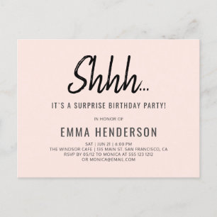 Postal De Invitación Aniversario moderno y simple de la sorpresa