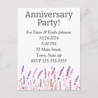 Postal De Invitación Anniversary party invitations