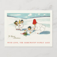 Antigüedad divertida de la escena de la nieve