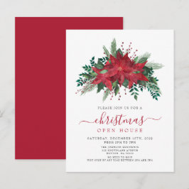 Postal De Invitación Apertura de casa de Navidades con escritura floral
