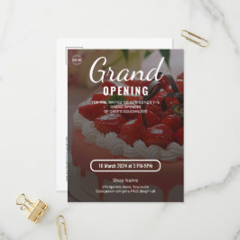 Postal De Invitación Apertura de la tienda de pasteles