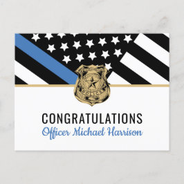 Postal De Invitación Aplicación de la ley de graduación de la Línea Azu