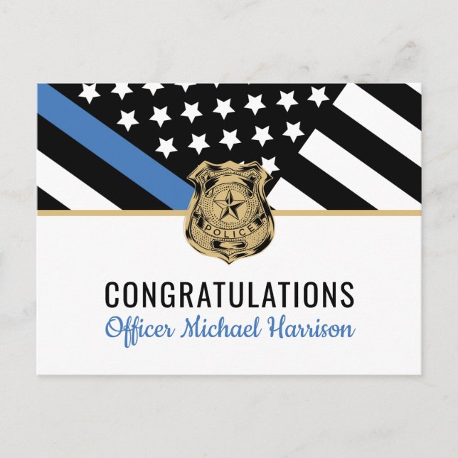 Postal De Invitación Aplicación de la ley de graduación de la Línea Azu (Anverso)