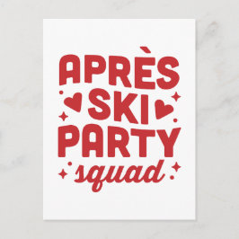 Postal De Invitación Apres ski party squad holiday red aesthetic