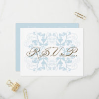 Aqua Floral Flourish Elegante Boda de Moda RSVP