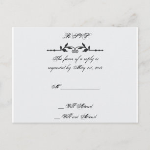 Postal De Invitación Aqua y Black Elegant Wedding RSVP