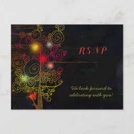 Postal De Invitación Árboles inspiradores de boda rústica RSVP