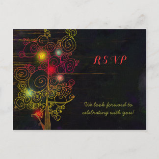 Postal De Invitación Árboles inspiradores de boda rústica RSVP
