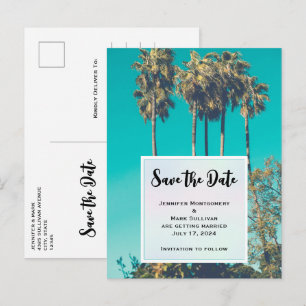 Postal De Invitación Árboles tropicales de palmeras California salvan l