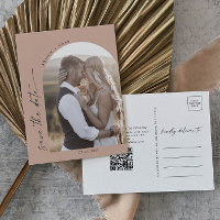 Arco moderno | Salmon QR Code Photo Save the Date
