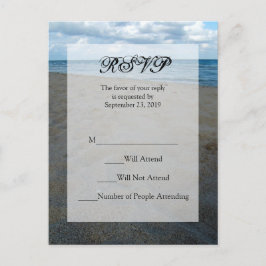Postal De Invitación Arenas azules y marrones ~ Bodas de playa Respuest