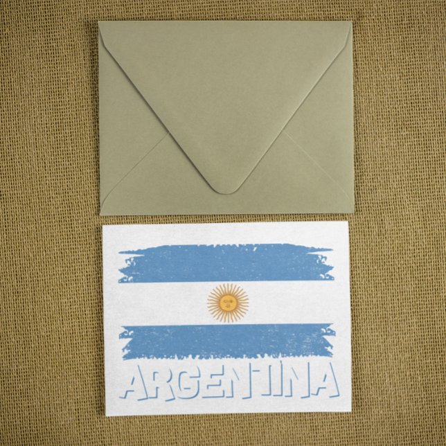 Postal De Invitación Argentina Letting (argentina flag postcard)