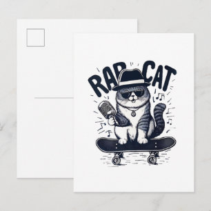 Postal De Invitación Armonía de rap Cat