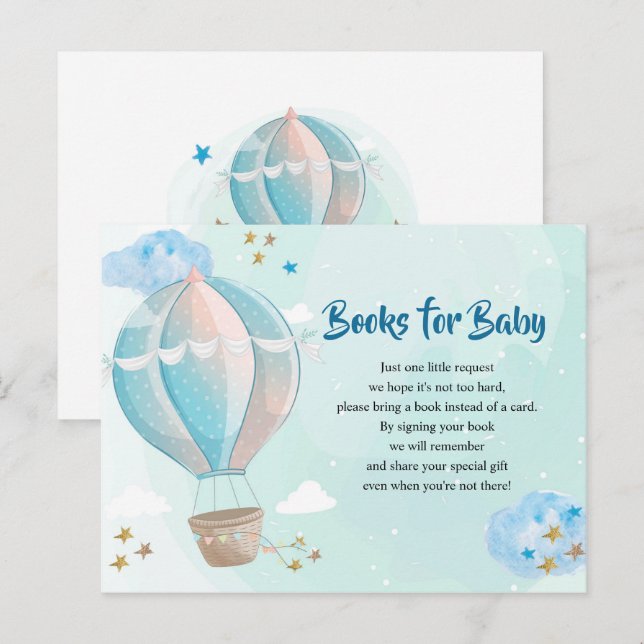 Postal De Invitación Arriba los Libros de Baby Shower para el bebé (Anverso / Reverso)