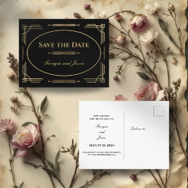 Postal De Invitación Art Deco Luxury Save the Date Card