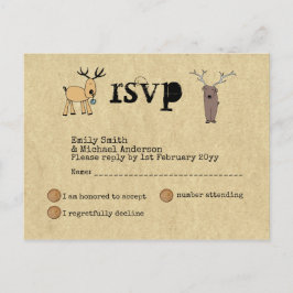 Postal De Invitación Arte Doodle de RSVP para Evento de Navidad Rústico