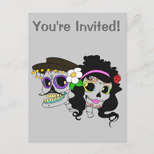 Postal De Invitación Arte Festivo del Día de Muertos (Anverso)