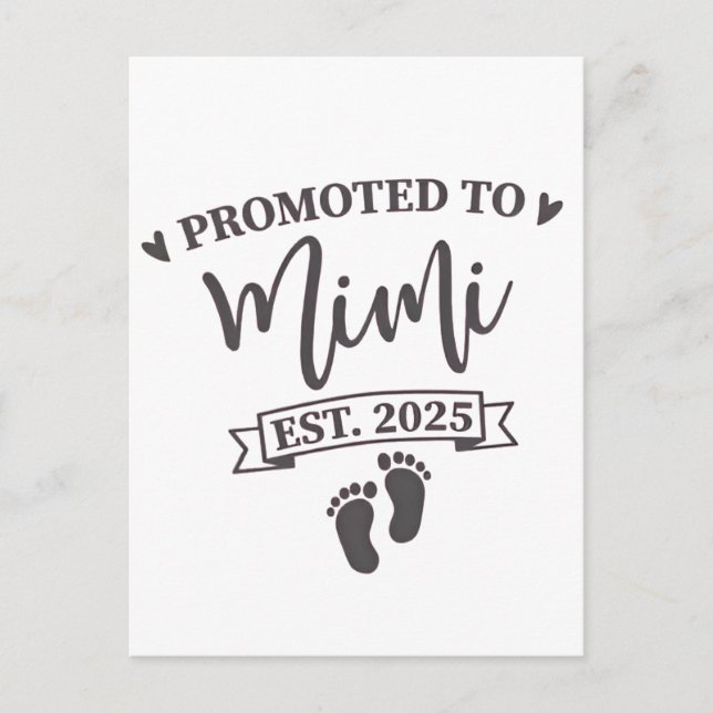 Postal De Invitación Ascendido a Mimi Est. La próxima abuela en 2025 (Anverso)