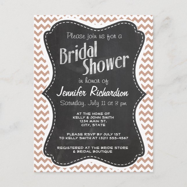 Postal De Invitación Aspecto del tablero de cuadros de época; Patrón de (Anverso)