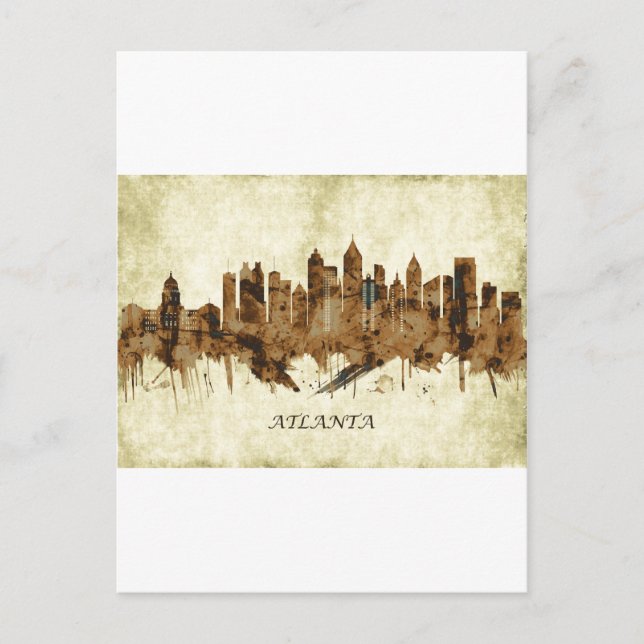 Postal De Invitación Atlanta Georgia Cityscape (Anverso)