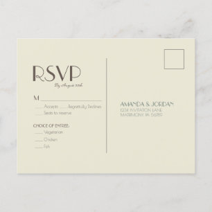 Postal De Invitación Autumn Boho Deco   Cream Wedding RSVP