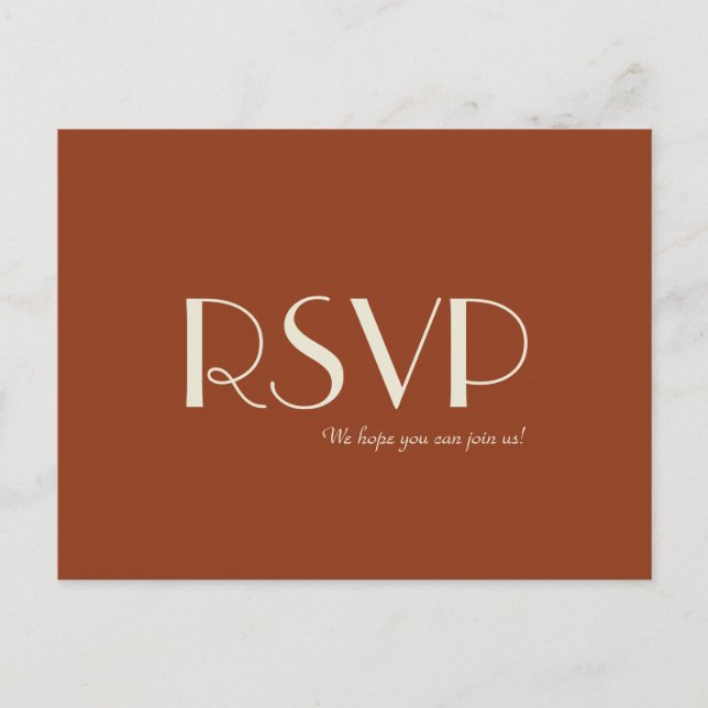 Postal De Invitación Autumn Boho Deco | RSVP de bodas de roya (Anverso)