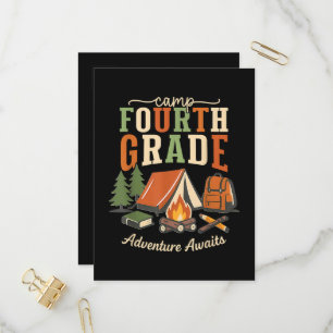 Postal De Invitación Aventura de cuarto grado en el campamento espera 4