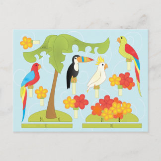 Postal De Invitación Aves de juguete