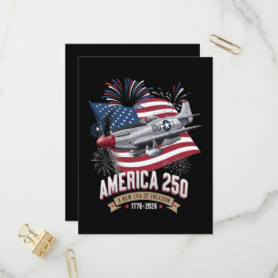 Postal De Invitación Avión del 250º Aniversario de América