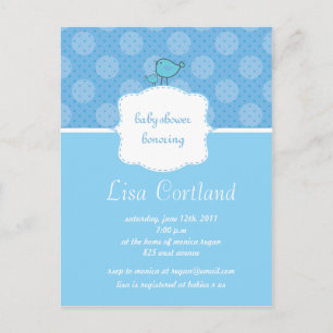 Postal De Invitación Azules cielos - los puntos y la fiesta de