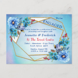 Postal De Invitación Azules de aciano en acuarela Engagement