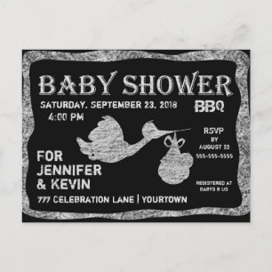 Postal De Invitación Baby Shower   BBQ   Tablero