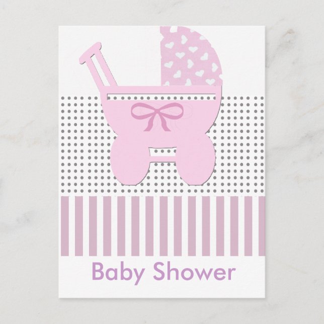 Postal De Invitación Baby Shower Carriage (Anverso)