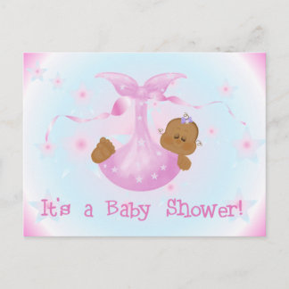 Postal De Invitación Baby Shower, Chica afroamericano