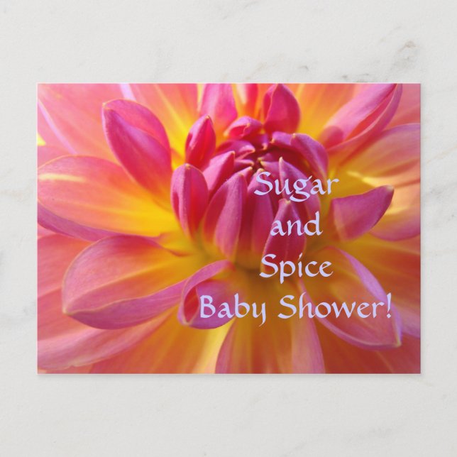 Postal De Invitación ¡Baby Shower de azúcar y especias! Son invitacione (Anverso)