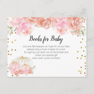Postal De Invitación Baby Shower de calabaza floral - Traer un prospect