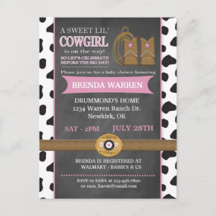 Postal de invitación Baby Shower de Chalkboard de 