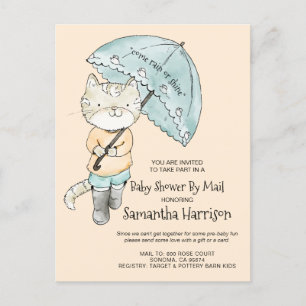 Postal De Invitación Baby Shower de color de agua por correo