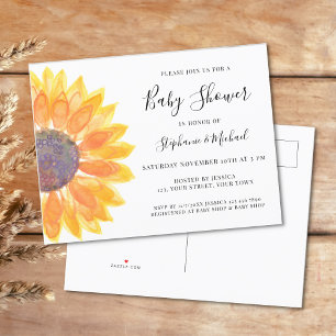 Postal De Invitación Baby Shower de girasol