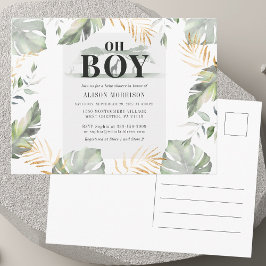 Postal De Invitación Baby Shower de Jungle Safari Boy Giraffe