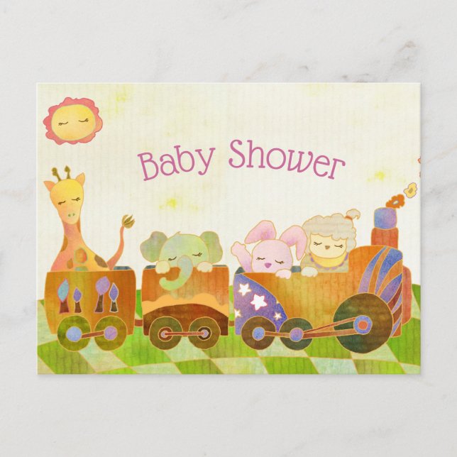 Postal De Invitación Baby Shower de Little Animals (Anverso)