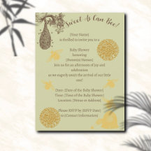 Baby Shower de vintage Honey Bumblebee Sage