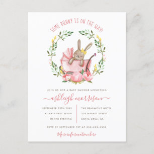 Postal De Invitación Baby Shower del chica de la guirnalda de la